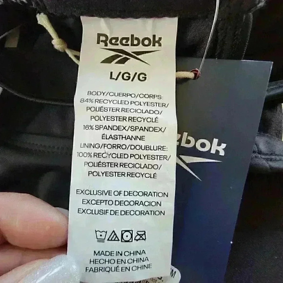 Reebok Women's Striped-Trim Swim Racerback Bikini Swim Top Black Size Large NWT - Picture 9 of 10